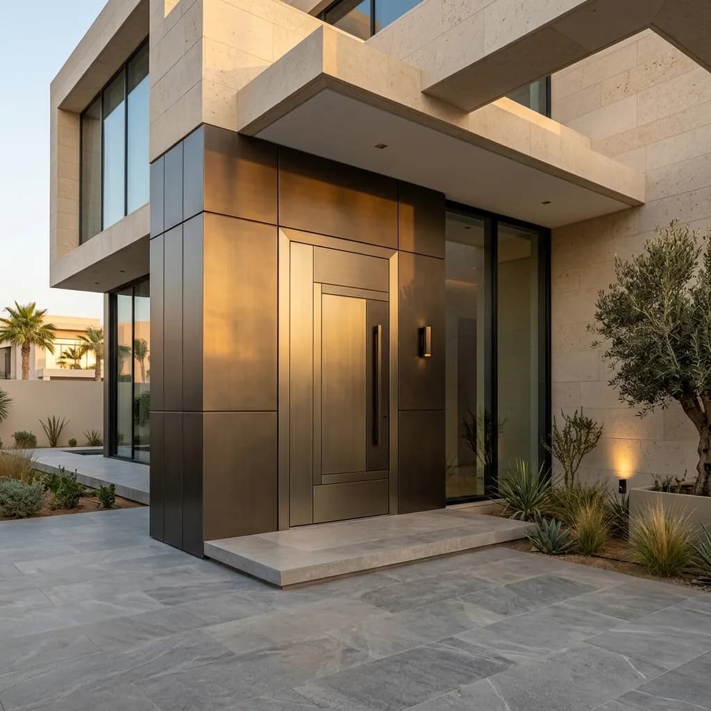 أسعار أبواب كلادينج خارجية في السعودية 2026 | كتالوج التصاميم والأنواع