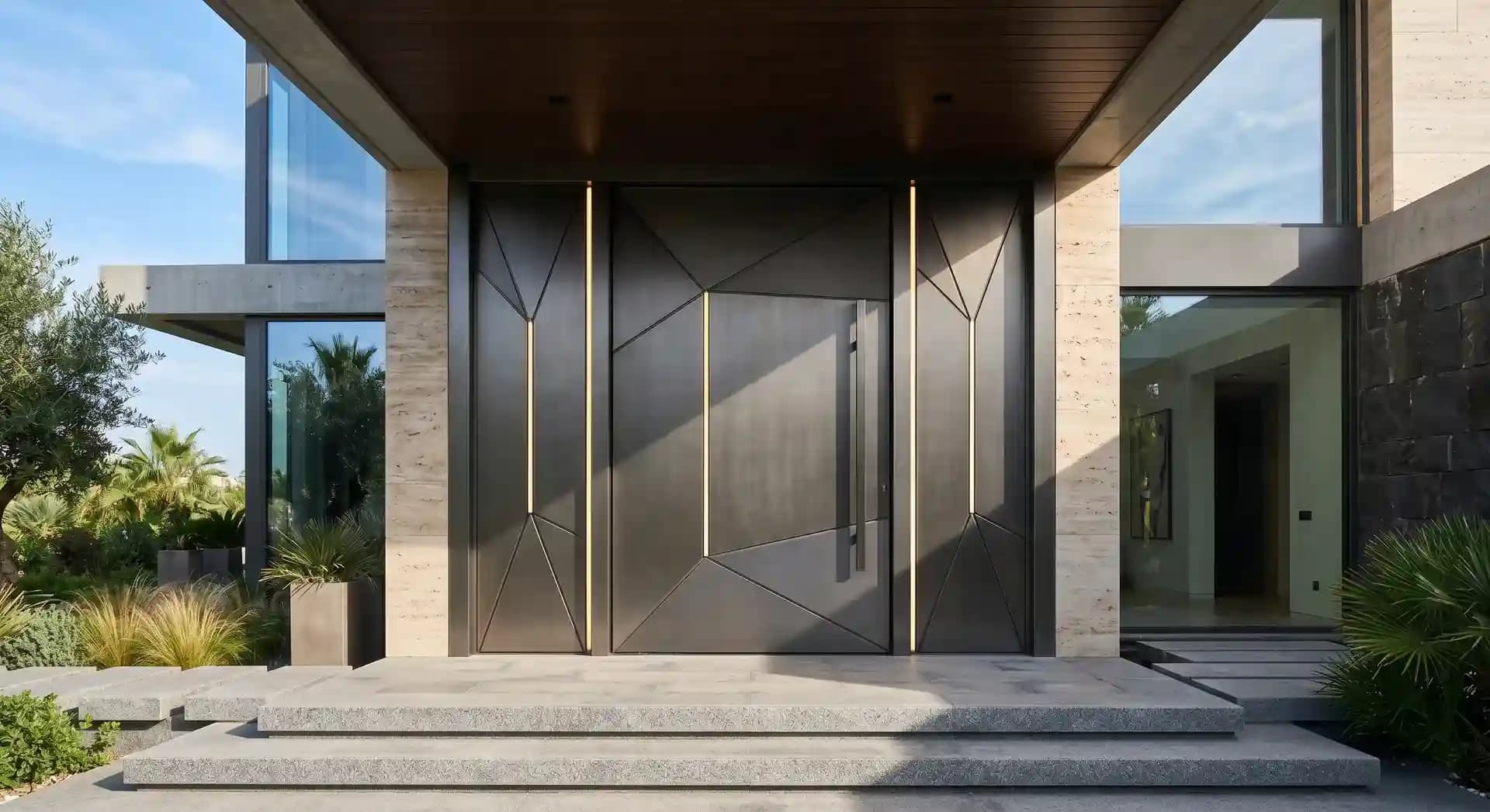 أبواب الكلادينج الحديثة: فخامة ومتانة لمداخل الفلل والمنشآت السعودية