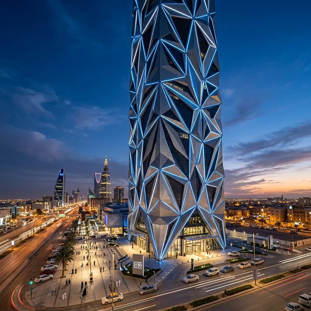الواجهات الديناميكية والكلادينج ثلاثي الأبعاد: مستقبل العمارة السعودية 2026