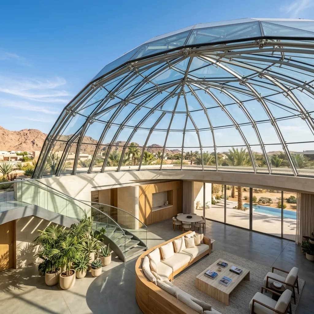 دليلك الشامل في تصميم وتركيب القبب السماوية (السكايلايت) في السعودية