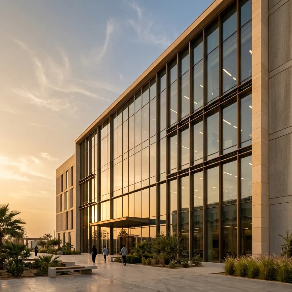 مشاريع وجهة خزام: واجهات الألمنيوم للمشاريع التعليمية 2026