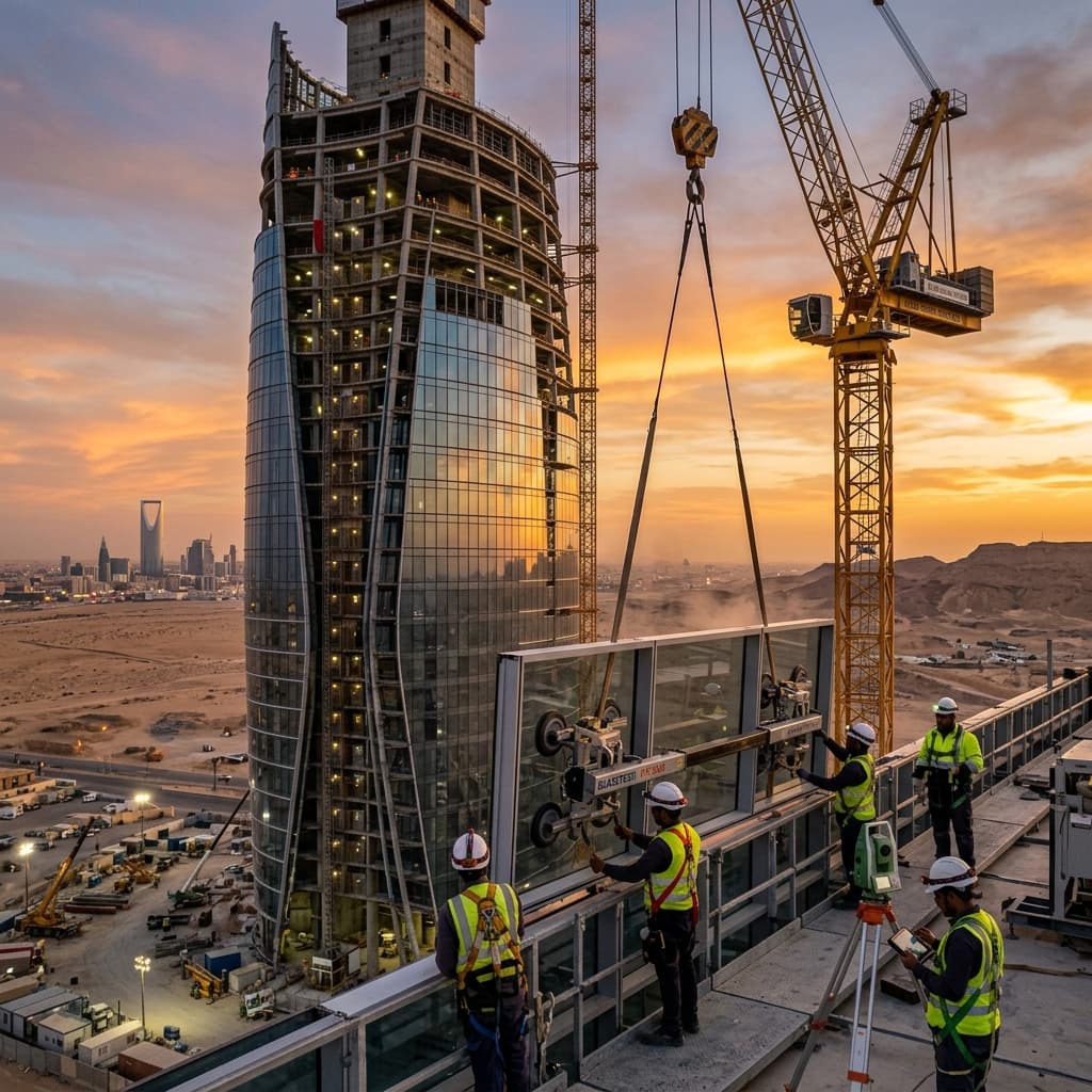 أحدث تقنيات تصنيع وتركيب الواجهات الزجاجية في السعودية