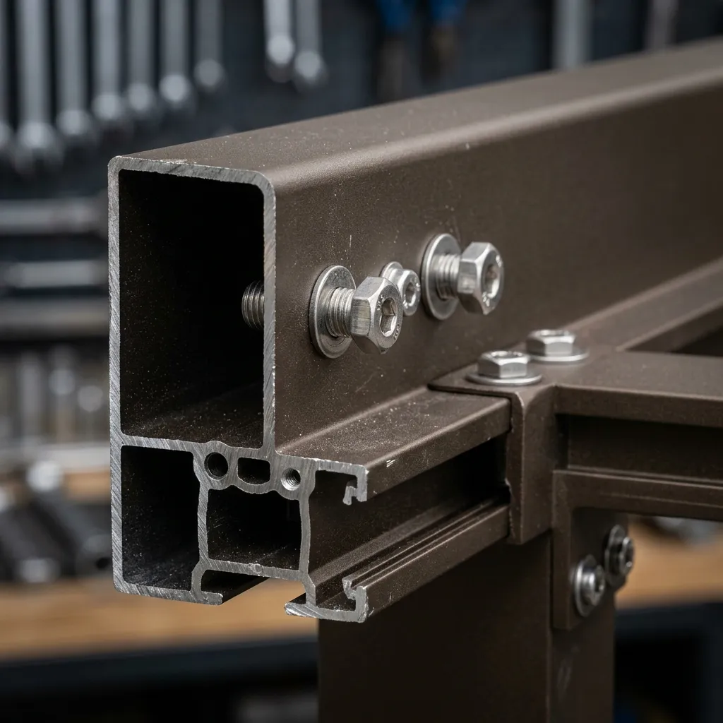 تفاصيل سماكة قطاع ألمنيوم البرجولة والربط الميكانيكي القوي