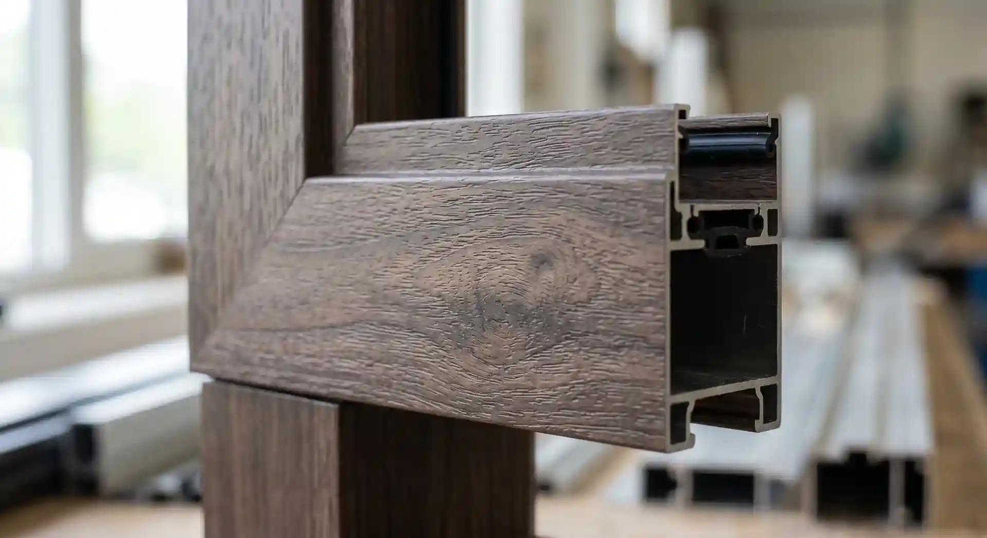 تفاصيل قطاع ألمنيوم بملمس الخشب الطبيعي وتقنية التصنيع الإيطالية