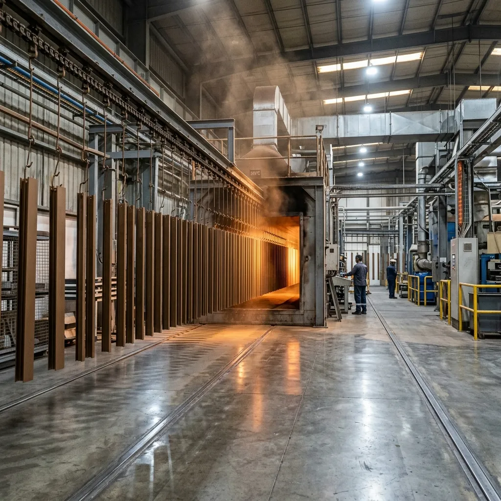 خط دهان Powder Coating Qualicoat Class 2 بدرجة 200 درجة مئوية داخل مصنع ماجيكو الرياض