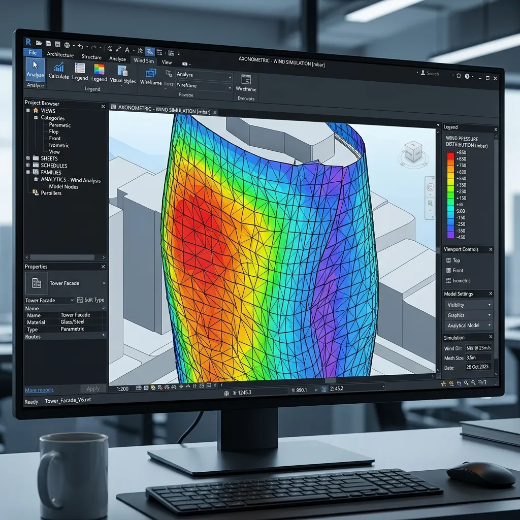 محاكاة ضغط الرياح على الواجهات البارامترية