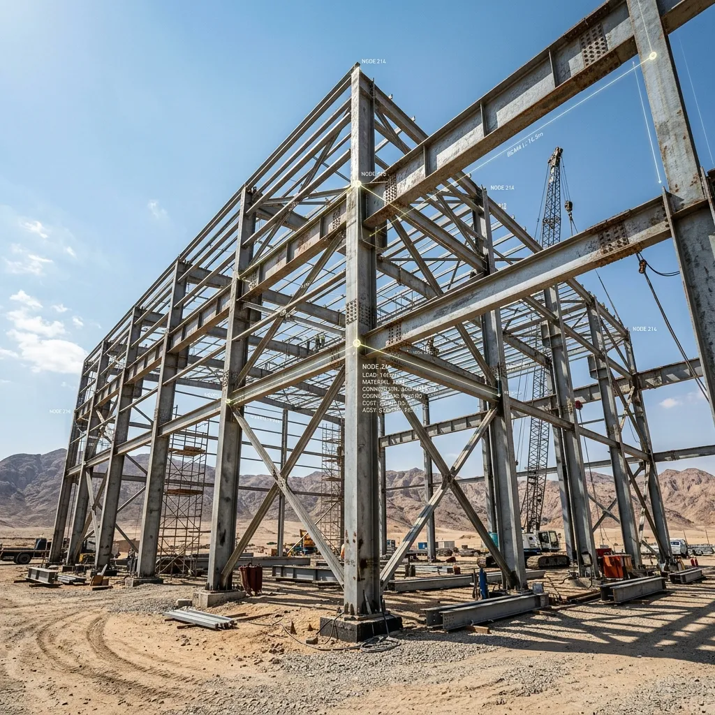 هياكل معدنية واستيل ستراكشر لمصنع قيد الإنشاء في السعودية