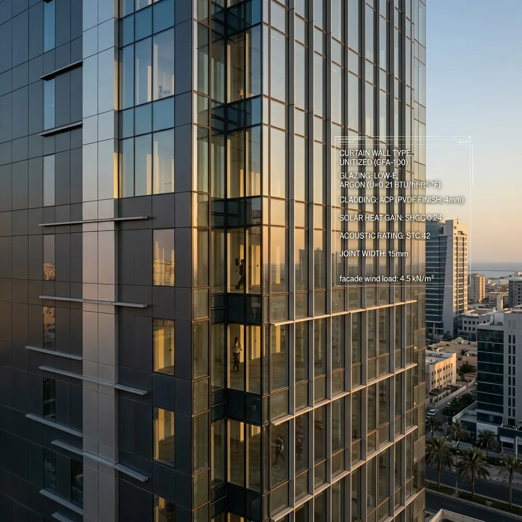 واجهة تجارية تجمع بين الكلادينج والكرتن وول في جدة تم تقديرها عبر الحاسبة