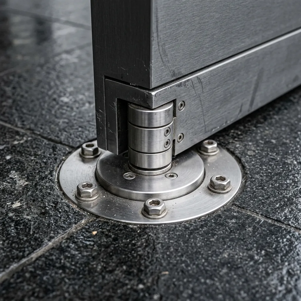 تفاصيل مفصلة البيفوت الهيدروليكية المخفية لضمان الحركة الانسيابية