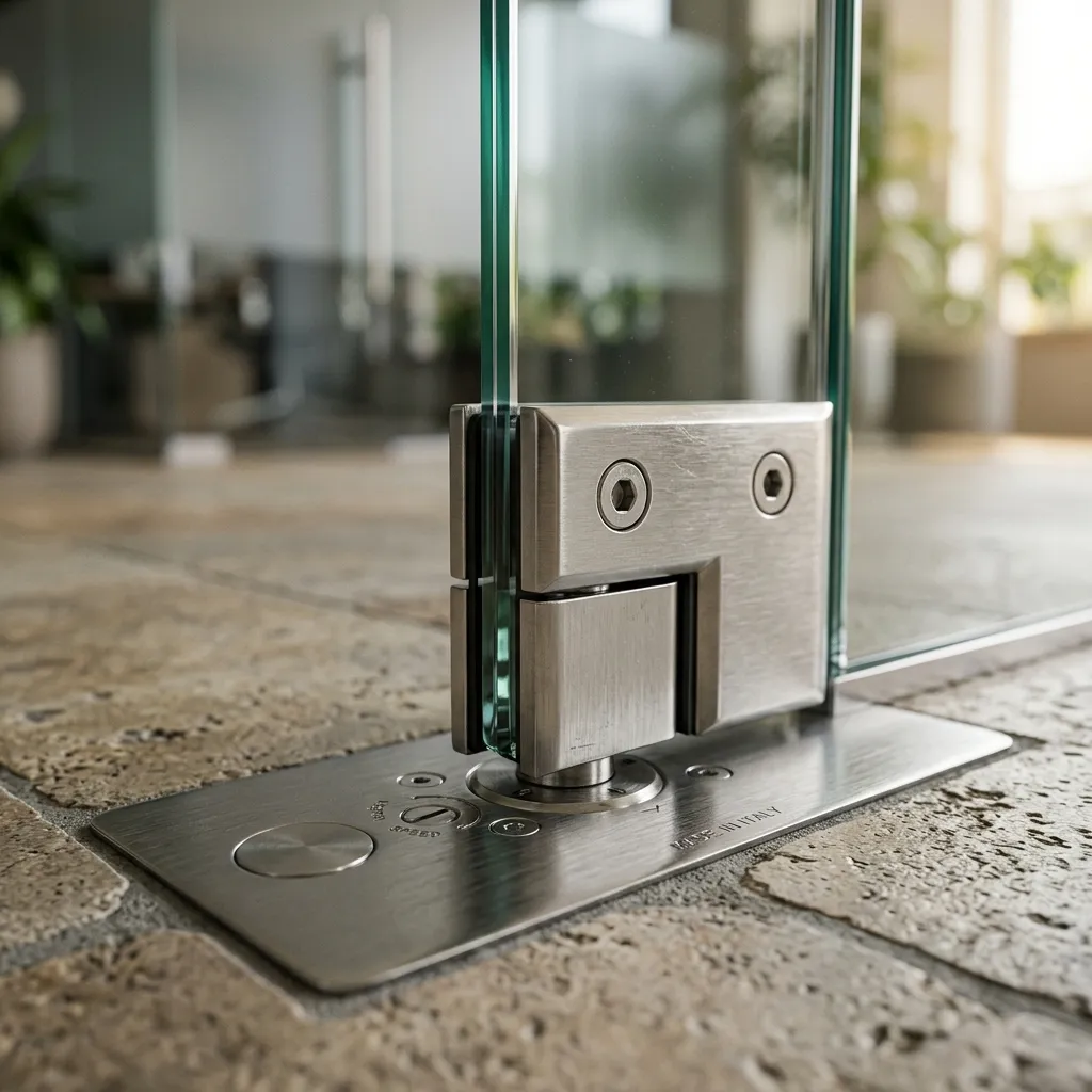 مفصلة باب زجاج سيكوريت إيطالية ومكينة أرضية مصنوعة من الستانلس ستيل القوي
