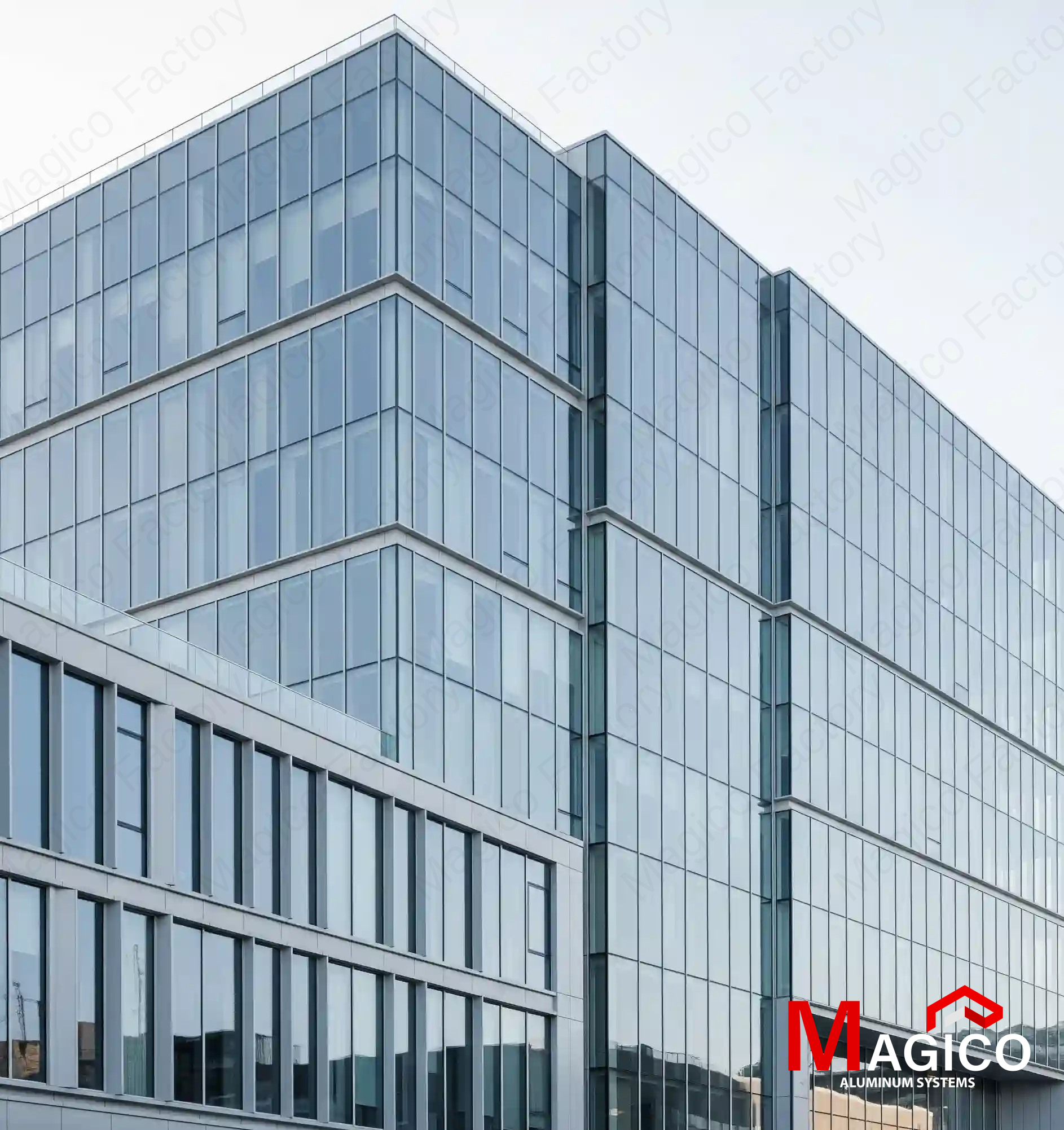 كيف تختار أفضل نظام واجهات زجاجية لمشروعك؟ دليل شامل لأنظمة Curtain Walls Interior Stairs MAGICO FACTORY كيف تختار أفضل نظام واجهات زجاجية لمشروعك؟ دليل شامل لأنظمة Curtain Walls